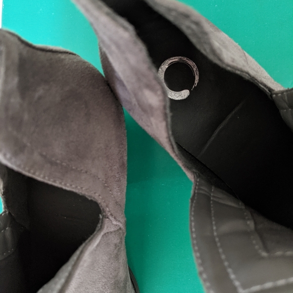 Grey suede leather booties - Picture 5 of 6